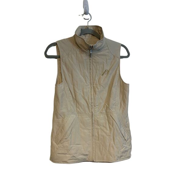 Peter Millar Woman's Quilted Pockets Tan Vest Size Small Golf EUC - Picture 1 of 8